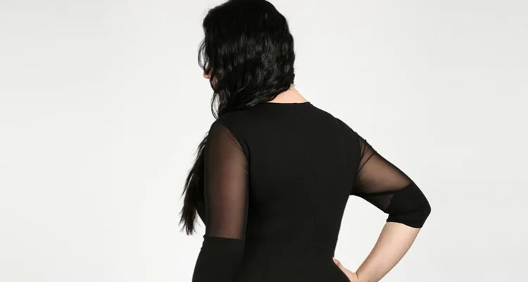 TUHAO, лето, 4XL, 5XL, 6XL размера плюс, Женские Элегантные платья с сетчатыми рукавами, большой размер, элегантное черное офисное вечернее платье, RL