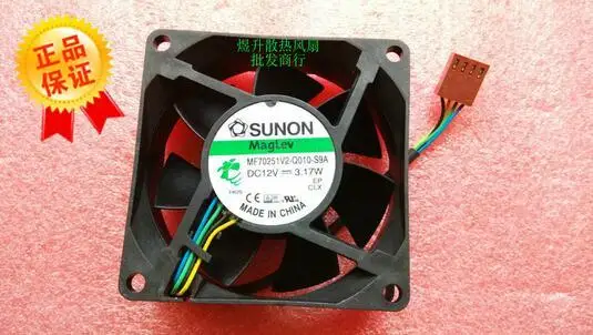 

Вентилятор охлаждения SUNON, 7 см, 7025, 70*70*25 мм, 12 в пост. Тока, 3,17 Вт, MF70251V2-Q010-S9A, 4-проводной