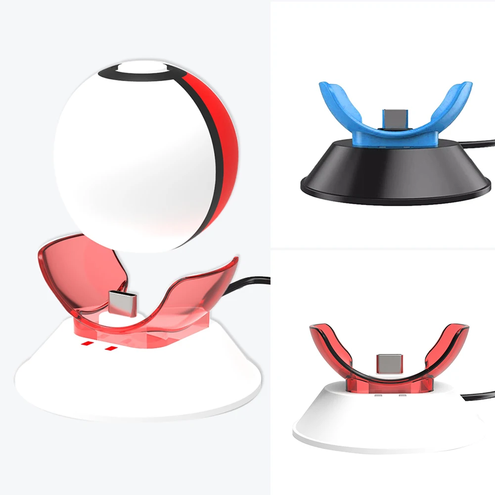 Charging Dock Station Gamepad Charger Led Poke Ball Stand Practical Durable Controller Convenient Easy Use For Nintendo Switch |