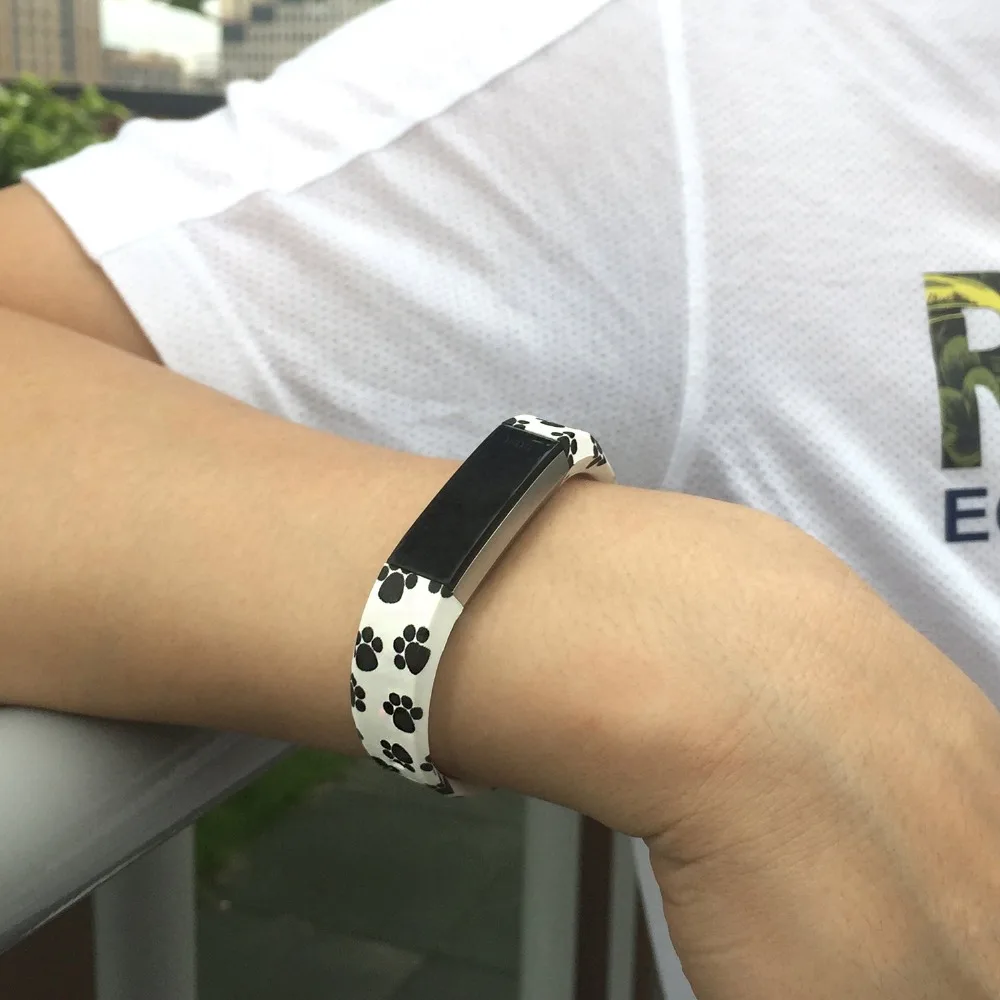 Сменные эластомерные ленты Fitbit Alta HR резиновые браслеты с цветочным принтом