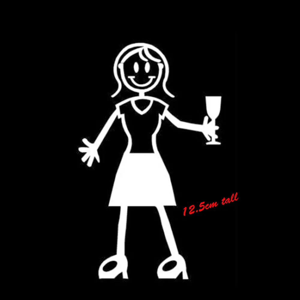 MY STICK FIGURE семейные наклейки на окна автомобиля для взрослых женщин винные