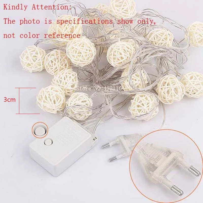 

5m 20 Brown Coffee Sepak Takraw Rattan Balls LED String Fairy Lights Garden Christmas Wedding Party Decoration Lights