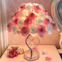 european table lamp rose flower led night light bedside lamp home wedding party decor atmosphere night light sleep lighting