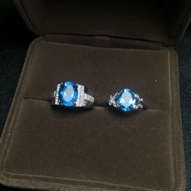 The Best gift For Your Lover Couple Rings Natural Topaz Lover's Ring 925 sterling silver for your Girl Friend or Boy | Украшения и