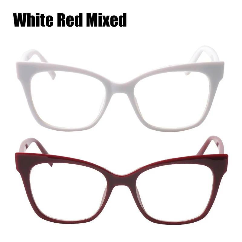 White Red Mixed SOOLALA Пижама для женщин, мужчин, очки для чтения, новая оправа для очков для чтения очки+ 0,5 0,75 1,0 1,25 до 4,0 - Цвет оправы: White Red Mixed