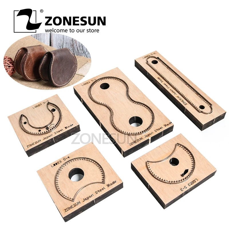 ZONESUN RCP кошелек в форме подковы кожаный режущий штамп японское стальное лезвие
