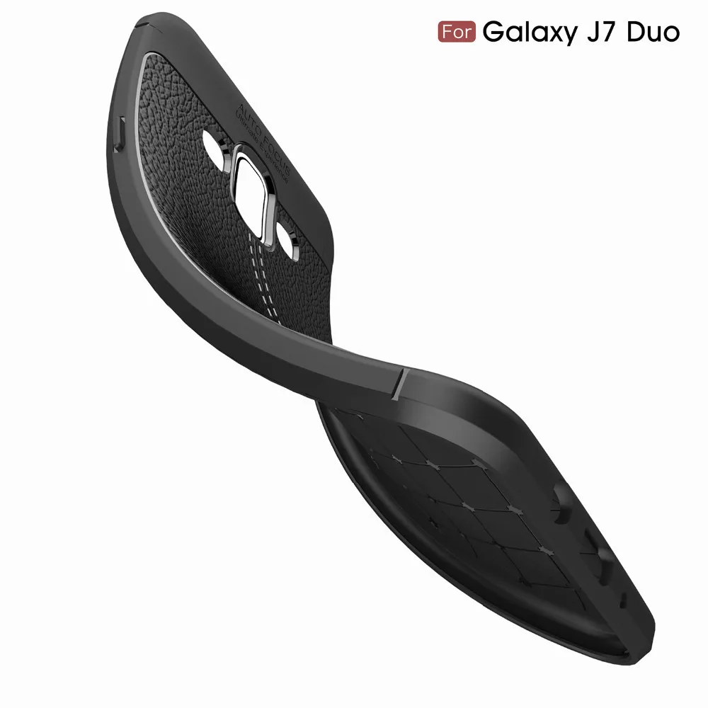 Углеродного волокна чехол для samsung GALAXY J7 Duo случаях SM-J720F кремния мягкий Coque etui Fundas |