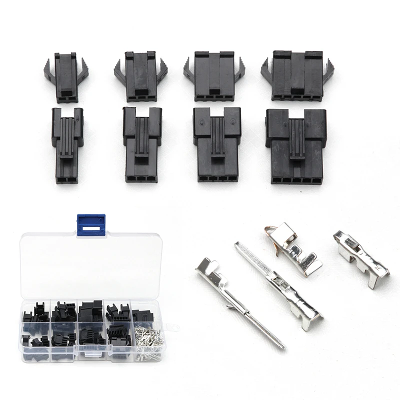 200PCS 2/3/4/5 PIN Male/Female Connectors Black Nylon Housing Terminals Set with Wings/Hooks Kit For Electronics Appliances |