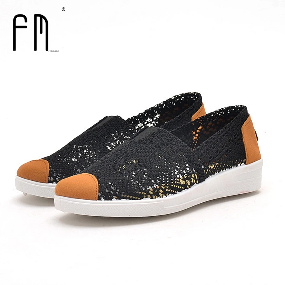 Fedimiro/женская повседневная обувь Новое поступление Женская Мода из сетчатого