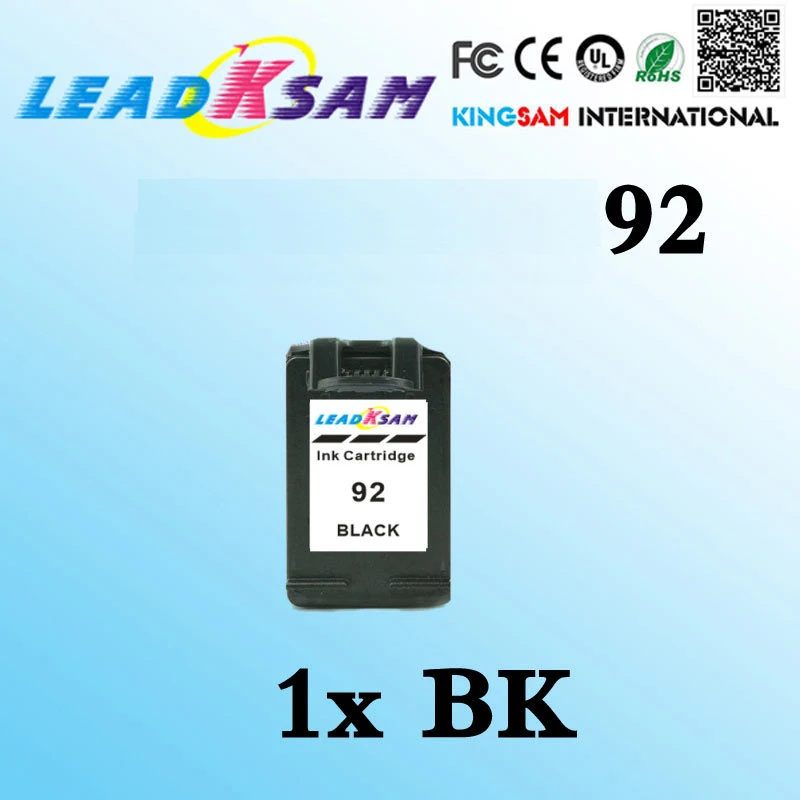 1 для картриджа с черными чернилами 92 совместимого hp92 Photosmart C3100 7830 C3140 C3180|ink cartridge for