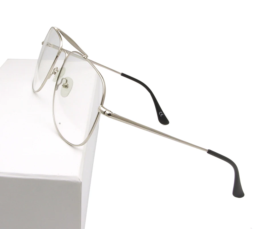 pilot eyewear silver Сплав металла оптические очки кадр Для мужчин негабаритных очки Для женщин очки пилота оправы для оптических очков полный обод люнет De Vue - Цвет оправы: pilot eyewear silver