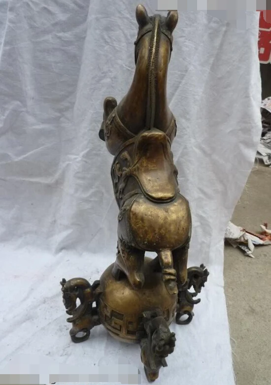 18 &quotКитайская народная бронзовая резная отличная Красивая Реалистичная статуя