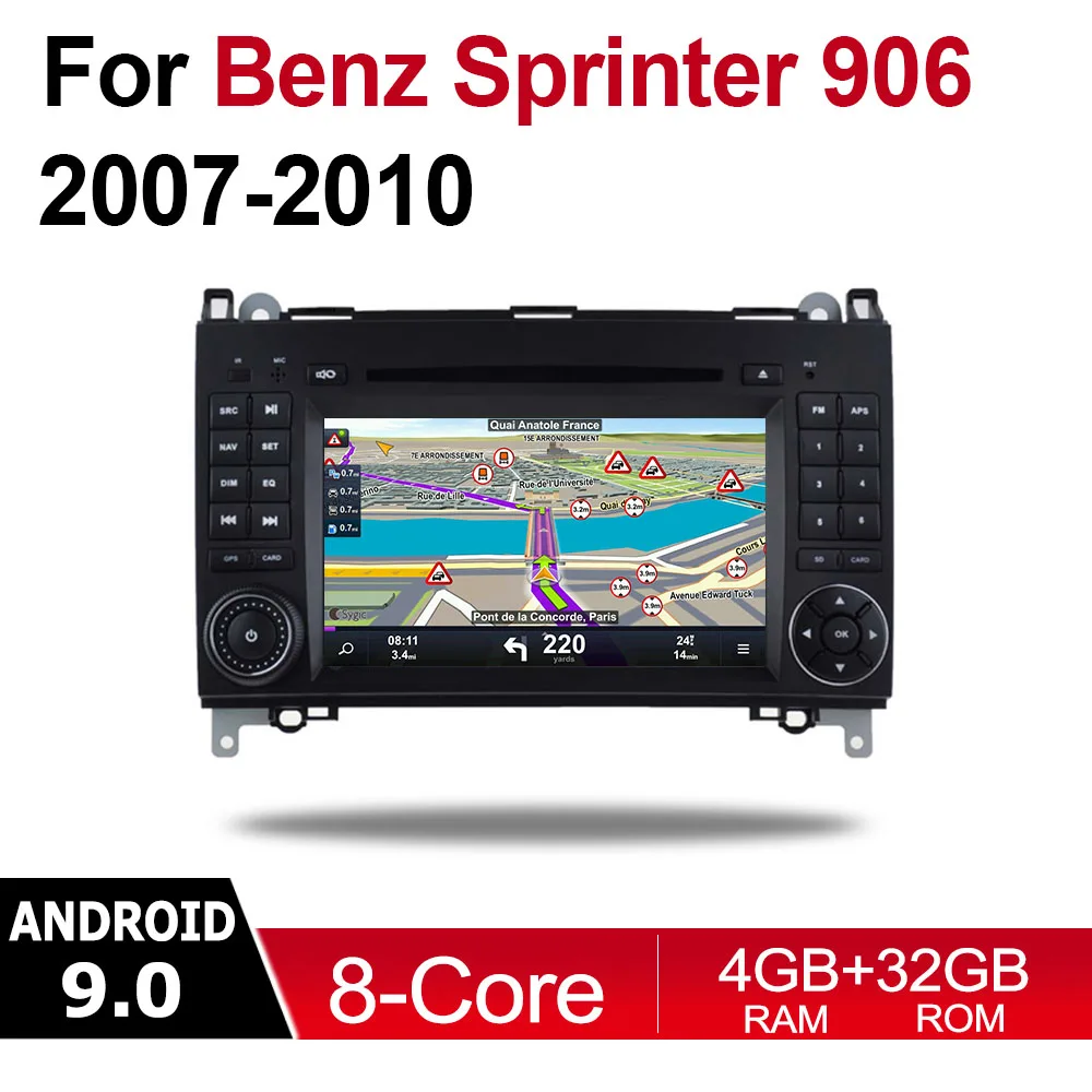 Standard machine 2 Din Автомобильный мультимедийный плеер Android 9 авто радио для Mercedes Benz Sprinter 906 2007~ 2010 NTG DVD gps 8 ядер 4 ГБ 32 ГБ Bluetooth - Цвет: Standard machine