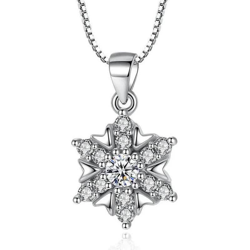 Женское ожерелье с подвеской снежинкой|stone pendant|snowflake pendantcrystal stone pendant |