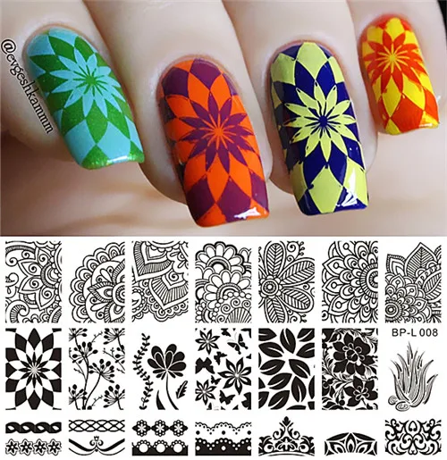 BORN PRETTY Nail Art шаблонные штампы пластина Весенняя серия цветок Прямоугольник маникюрная пластина с изображениями для нейл-арта - Цвет: 17926