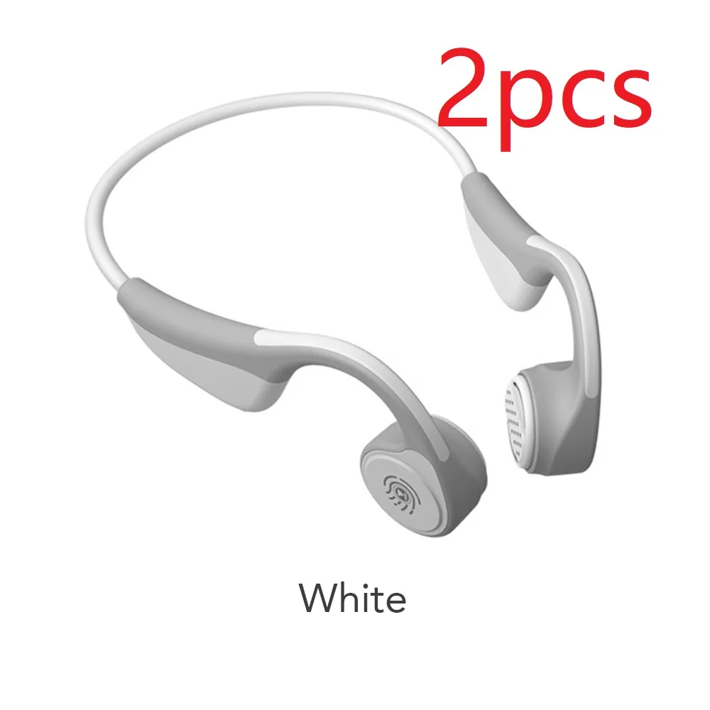 2pcs headset White 1/2 шт костной проводимости Bluetooth наушники беспроводные наушники спортивная Гарнитура микрофон гарнитура Handfree наушники Bluetooth 5 - Цвет: 2pcs headset White
