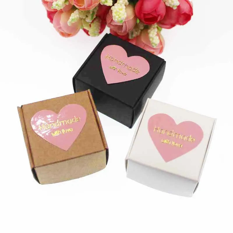 50 шт. черный/белый/коричневый милая Подарочная Коробка для мыла маленькая