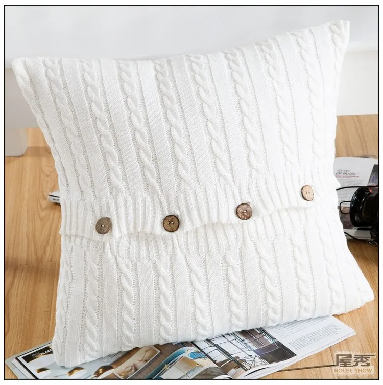 Прямая поставка хлопковая вязаная Декоративная Наволочка на подушку с