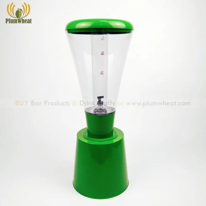 

Green 3 Liters LED Beer Tower with Ice Tube and Cup Holder BT49