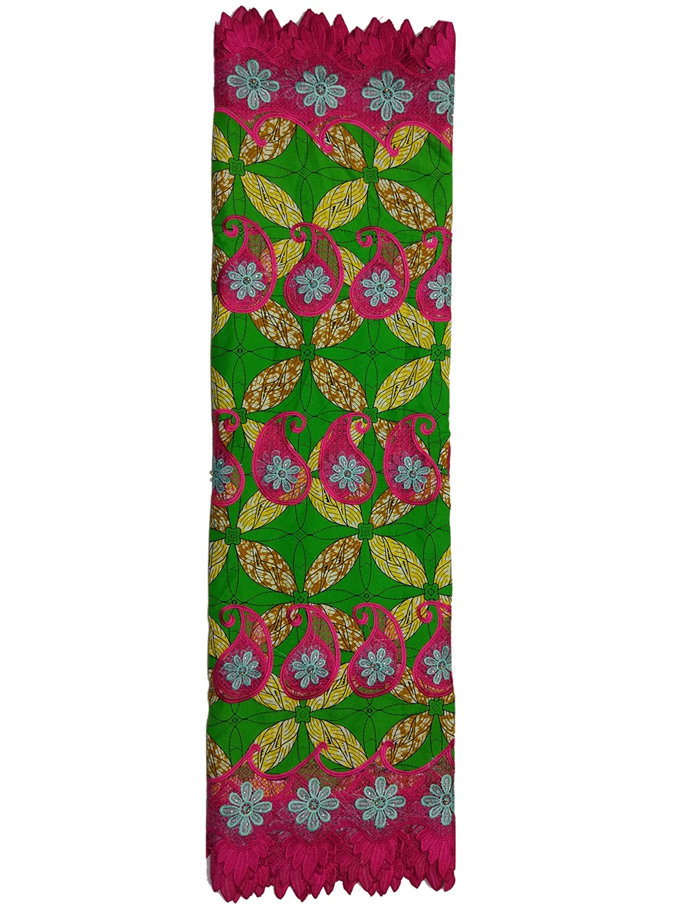 Зеленые и розовые ткани африканская вышивка Африканский Анкара принт Материал