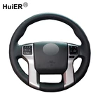 HuiER, Ручное шитье чехол рулевого колеса автомобиля, черная кожа, для Toyota Land Cruiser Prado 2010-2015, Tundra Tacoma 4Runner