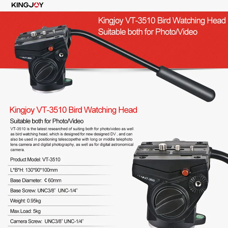 Профессиональный штатив для камеры KINGJOY MP3008 + VT 3510 Monopod Dslr видеосъемки гибкая