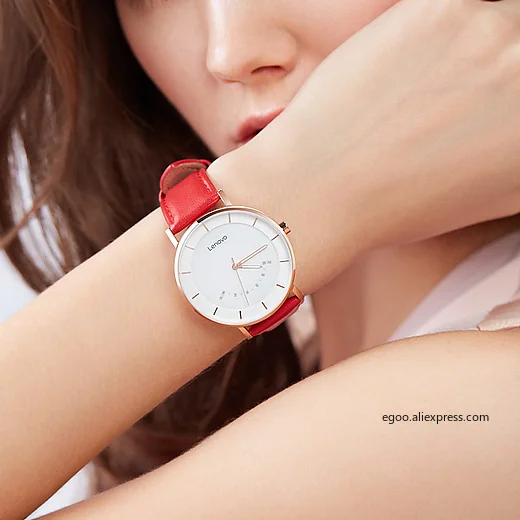 Lenovo watch S умные кварцевые часы с кожаным ремешком 5ATM водонепроницаемые монитором
