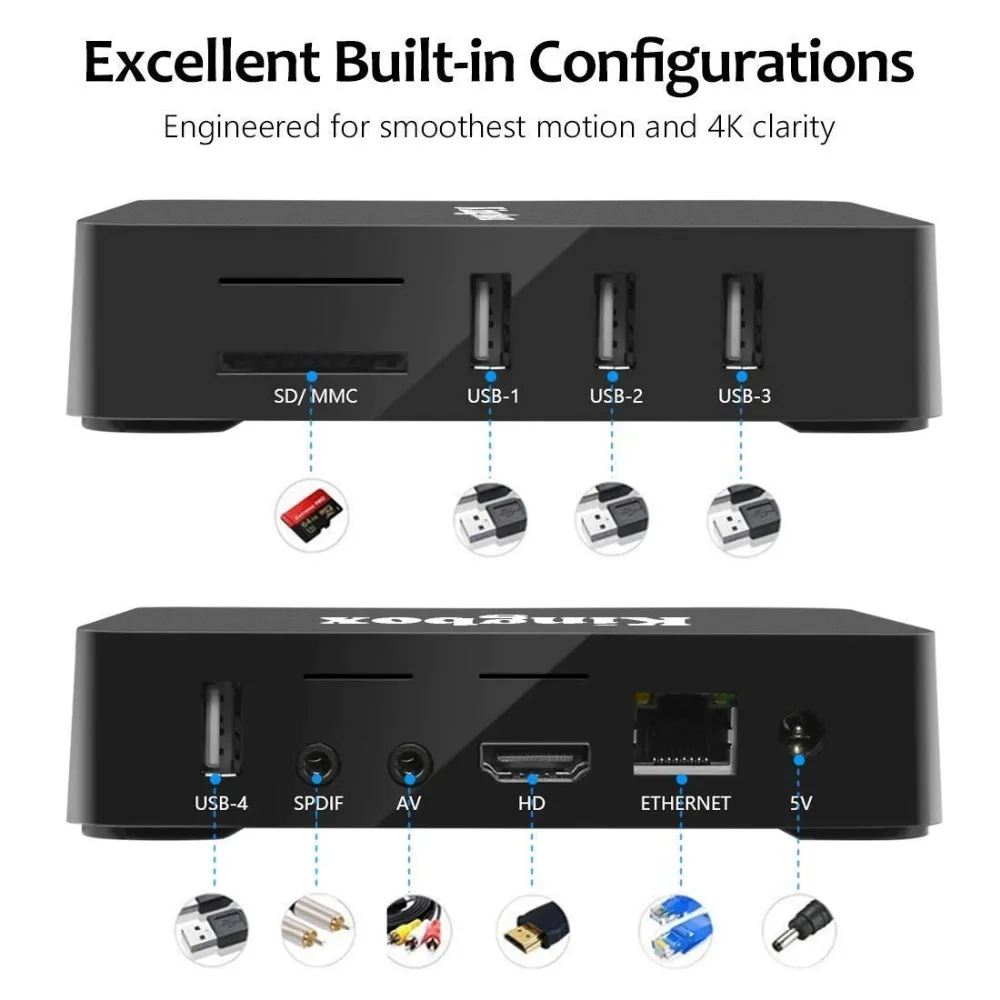 Smart Box ТВ 4 k 8 1 Android коробка K2 с 2 Гб Оперативная память 16 Встроенная Quad-Core Поддержка