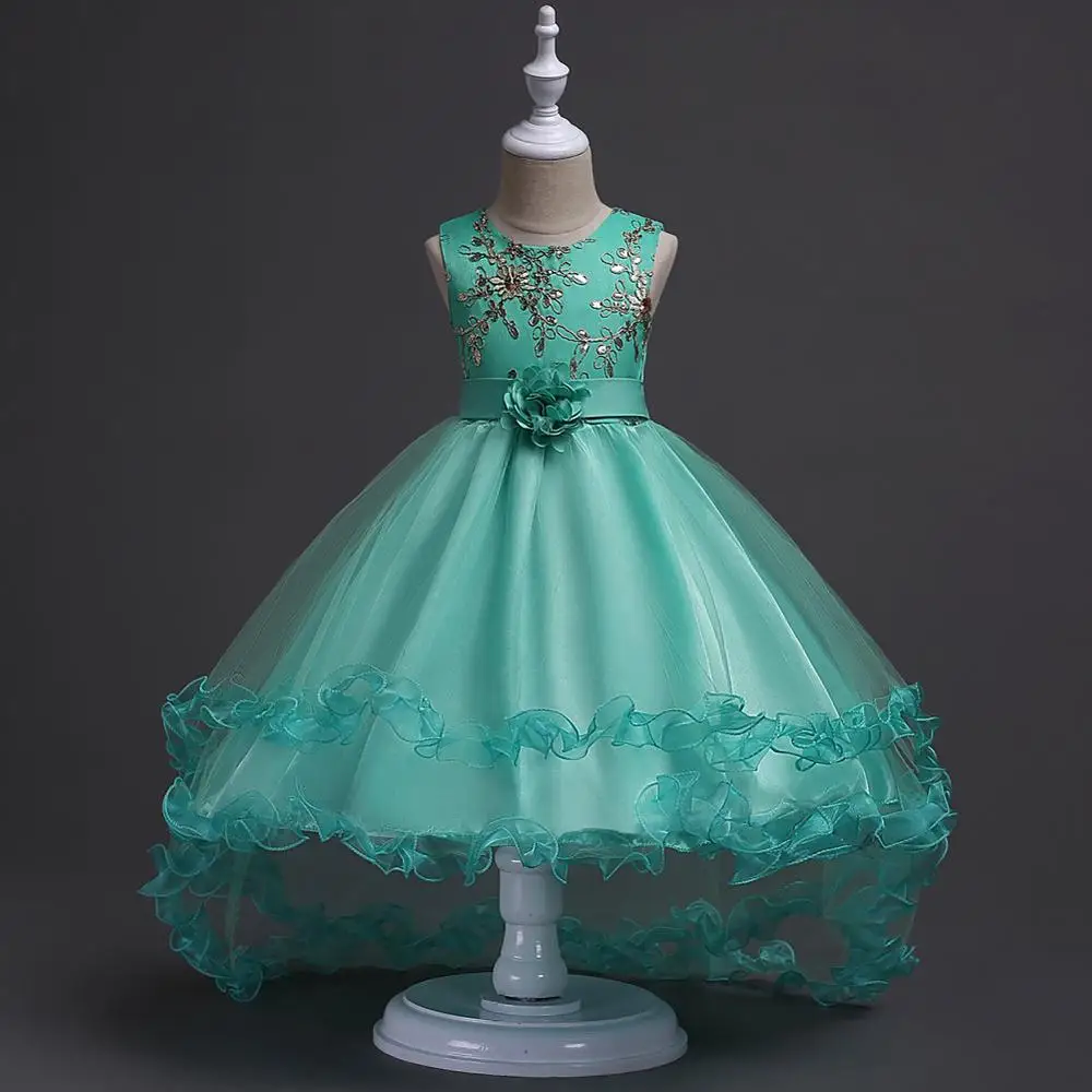 Green Vestidos рождественское платье для девочек, детские платья без рукавов для девочек, свадебное платье, детская одежда, платья принцессы на Хэллоуин - Цвет: Green