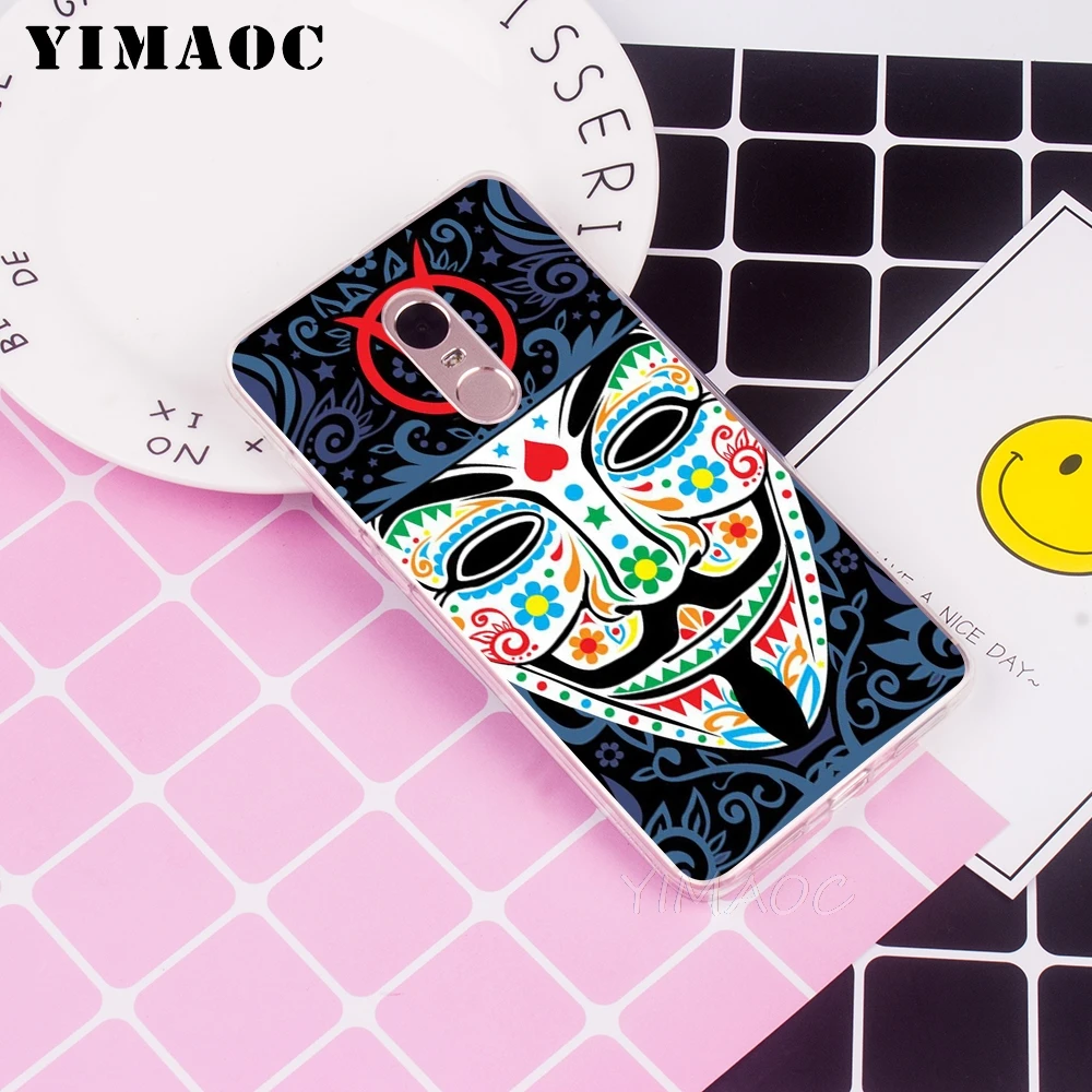 YIMAOC V for Vendetta design Soft TPU Case Xiaomi Redmi 6 4X 5A 4A S2 Note 4 5 Pro Plus Mi 8 9 SE A2 A1 MiX 2S MAX 3 |