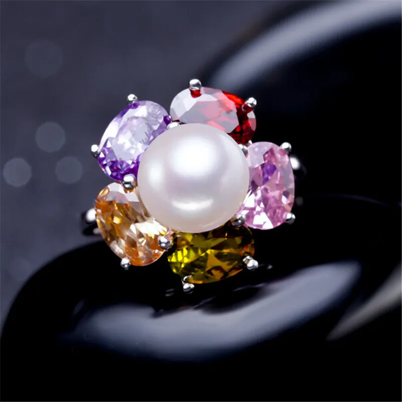 YIKALAISI 2017 модное кольцо с жемчугом Ювелирные изделия цветок пресноводный жемчуг