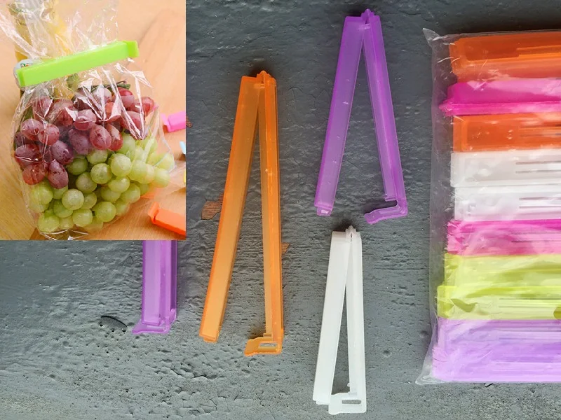 

Free Shipping 20pcs Large + small Colorful Plastic Food Snack Storage Bag Clip Seal Preservative Film Sealing