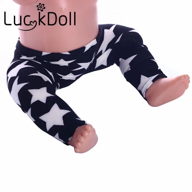 Леггинсы LUCKDOLL с модным принтом размер 18 дюймов американский 43 см Детская кукла