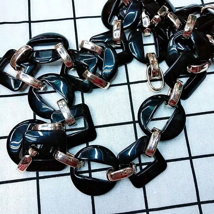 black circle 20 шт./лот, акриловые цепочки и ожерелья, связанные с сумкой цепочки, аксессуары, женские Украшения, самодельные детали, очки, цепочки, компоненты, N082-83 - Цвет: black circle
