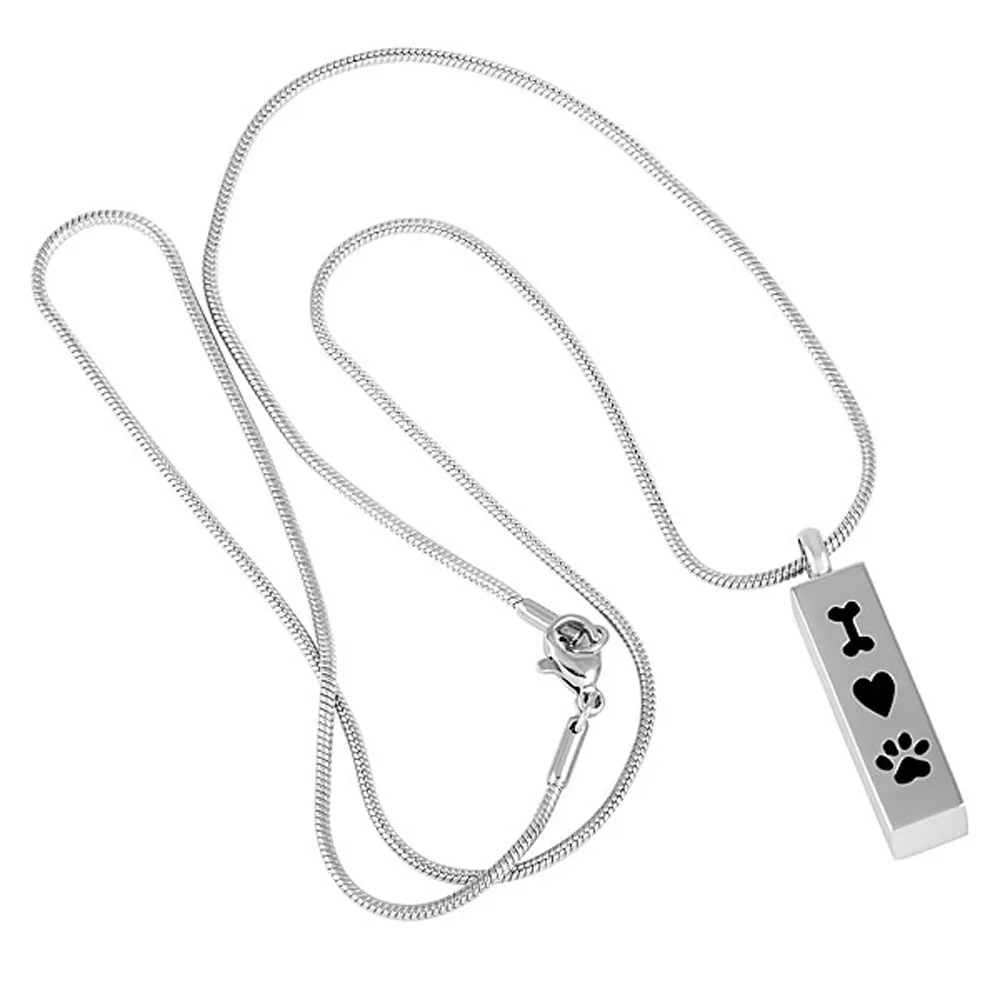Stainless Steel Pet Paw Print Necklace Cute Animal Dog Cat Memorial jewelry Lover For Womens Mens | Украшения и аксессуары