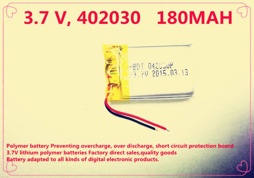 (10 шт./лот) 042030 3 7 V 180 mah литий ионный полимерный аккумулятор качество товаров