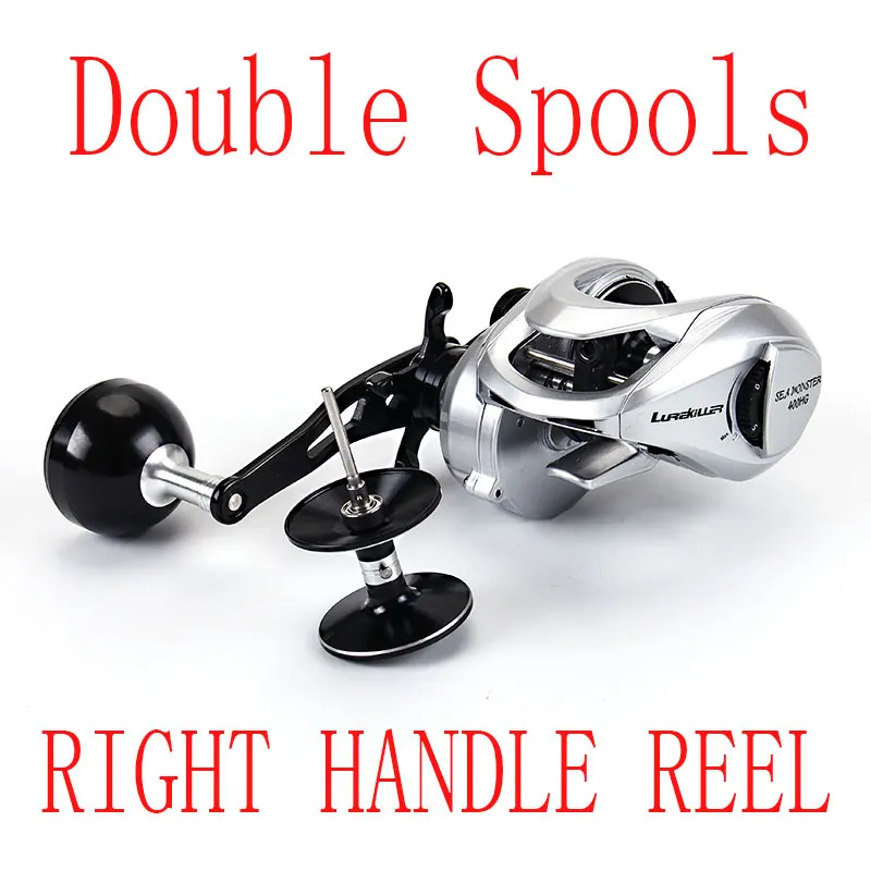 RIGHT HANDLE Новое поступление, двойные катушки, металлическая рама, 12kgs, тянущаяся медленная отжимная катушка, катушка для наживки, морской Монстр 400HG, высокая скорость 7,0: 1 - Цвет: RIGHT HANDLE