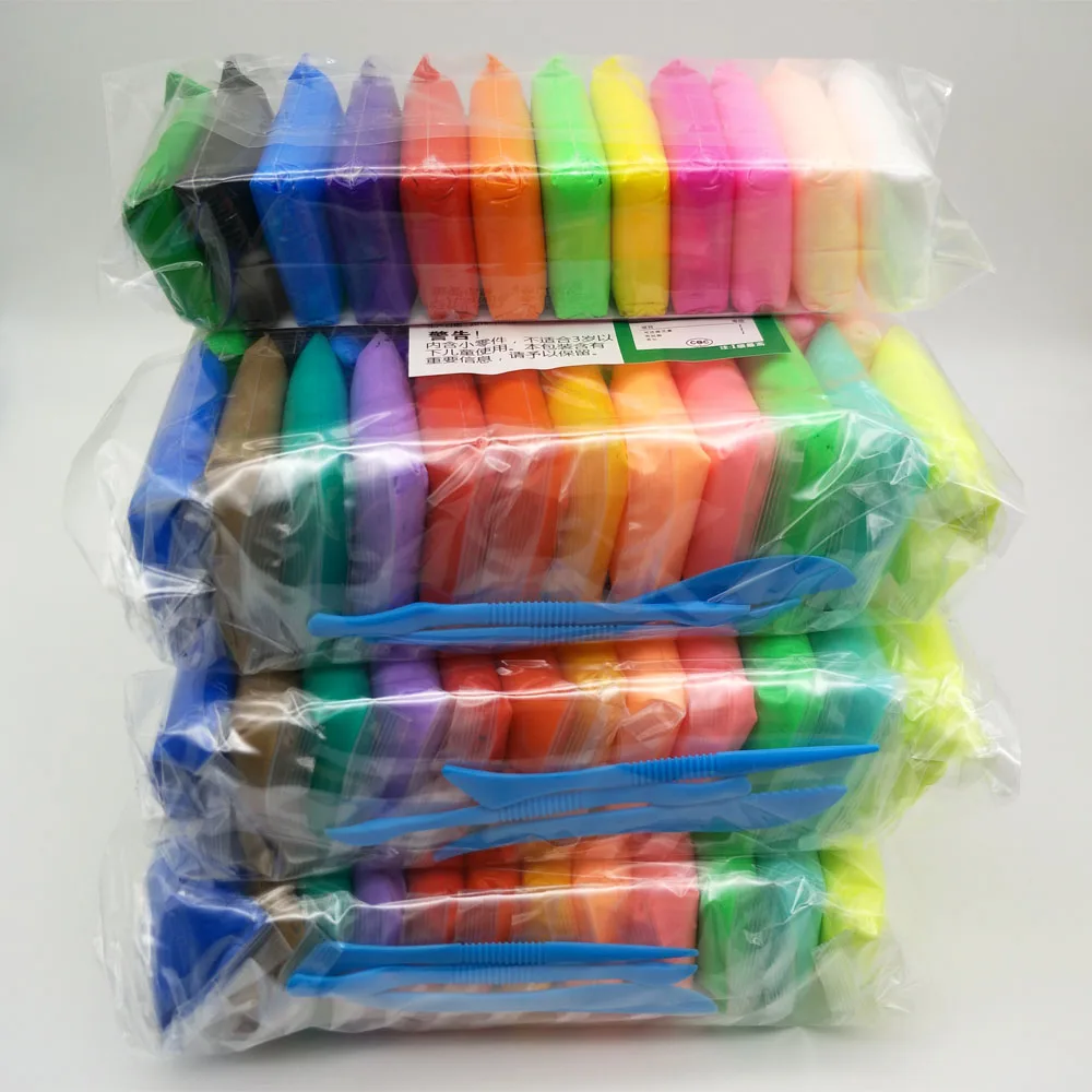 24/36 Colors With Tools Air Drying Super Light Plastic Clay Colorful Plasticine Polymer Educational Soft Modeling Clay Toy Gift