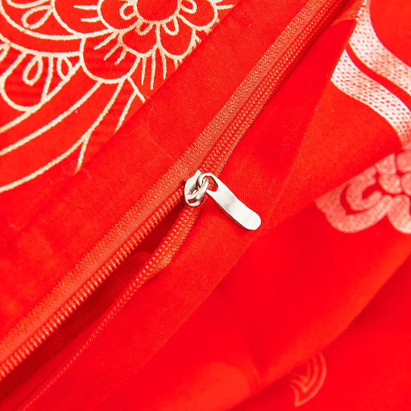 100% хлопок красный китайский свадебный роскошный комплект постельного белья 4 шт