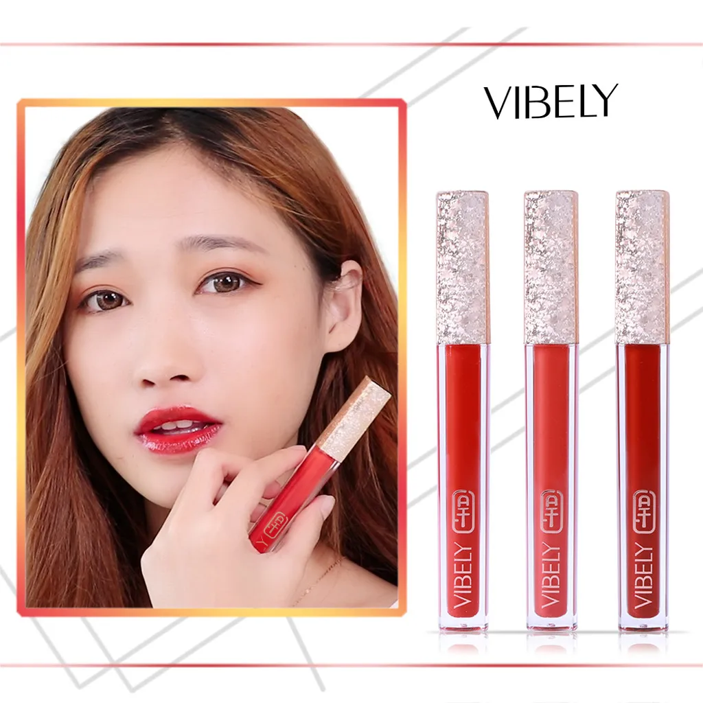 Оптовая продажа VIBELY зеркальный сексуальный Жидкий блеск для губ долговечный