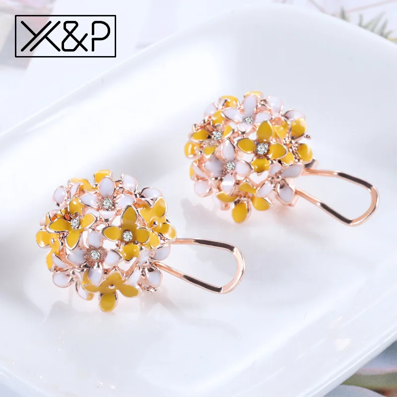 X & P корейский цветок Клевер кристалл серьги для женщин Женская мода
