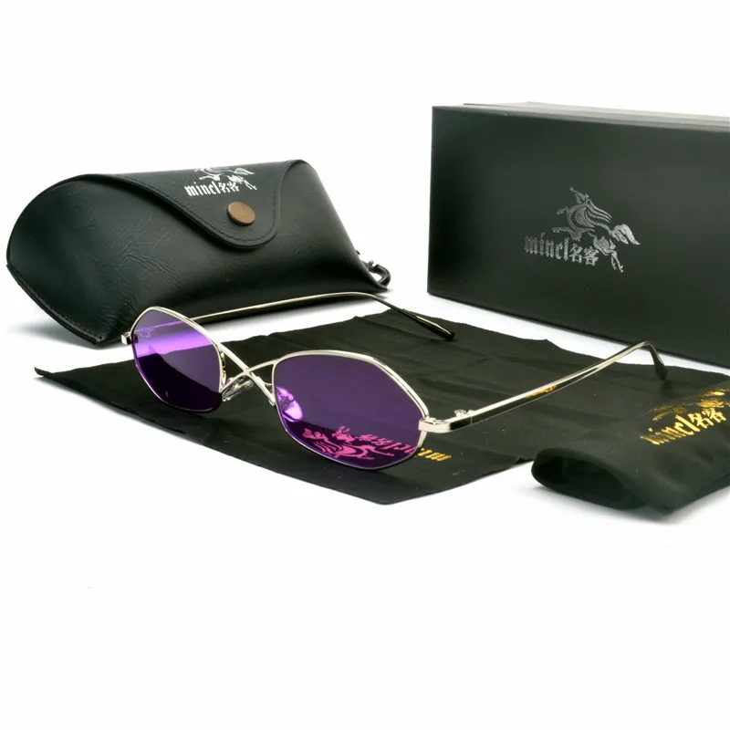 Винтажные женские Овальные Солнцезащитные очки в стиле панк фиолетовые желтые