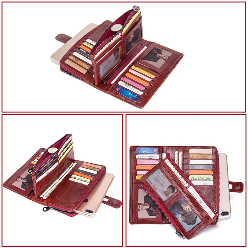 Из натуральной кожи Для женщин кошельки 2018 Горячие длинный бумажник органайзер