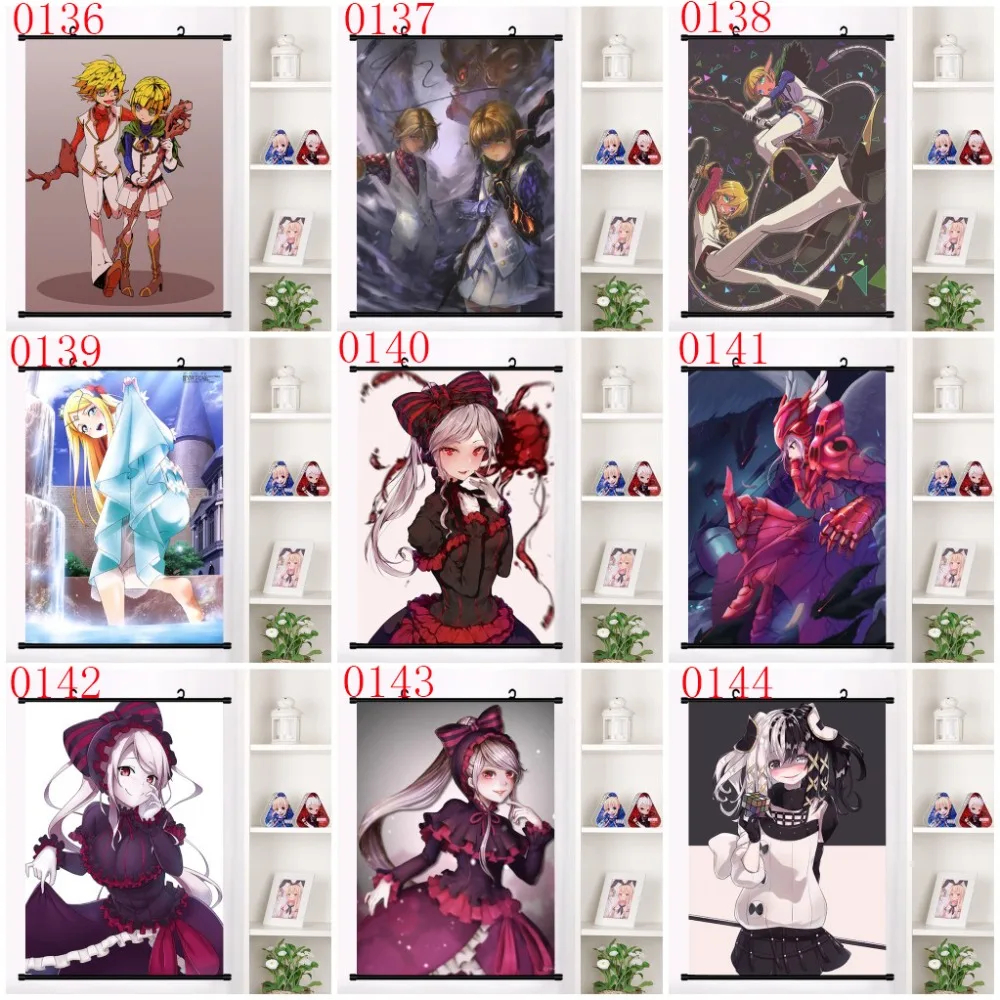 Персонаж Аниме Overlord Ainz Ooal платье shalltear bloodfallen настенные свитки плакат Настенные подвесные плакаты коллекция домашнего декора подарки