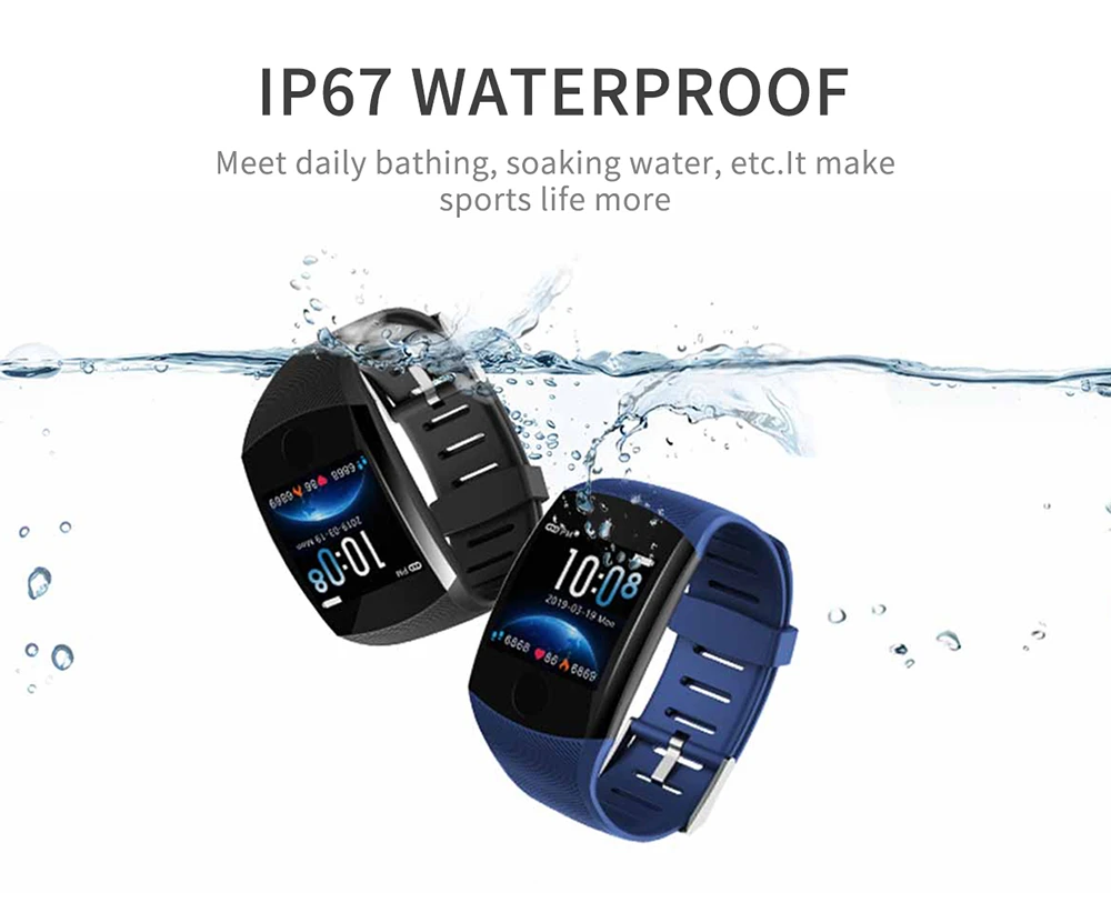MOKA SmartBand IP67 водонепроницаемый спортивный умный Браслет фитнес-трекер пульсометр Bluetooth для мужчин и женщин