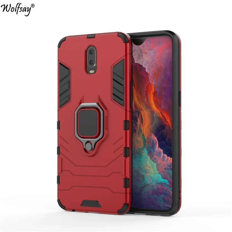 Wolfsay for OPPO R17 Case Car Holder Armor Cases Hard PC & Soft Silicone Cover With Magnet |
