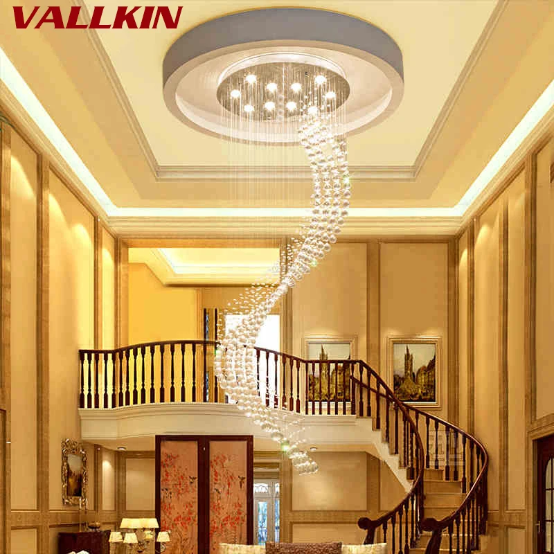 値段 K9 クリスタル階段 LED シャンデリア現代芸術スパイラルサスペンション照明レストランホテルヴィラロビー大型吊りランプ