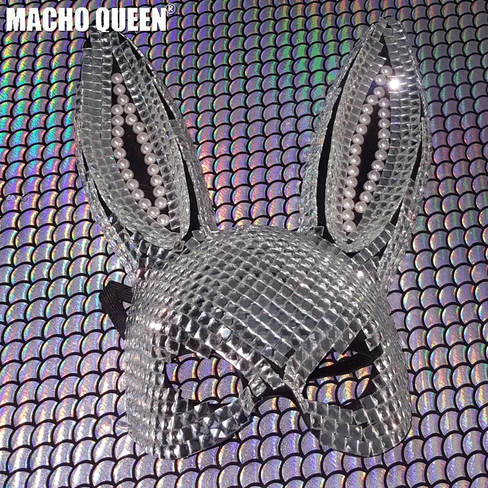 Голографический сжигающий человек Спайк кролик кутюр маска для лица костюмы