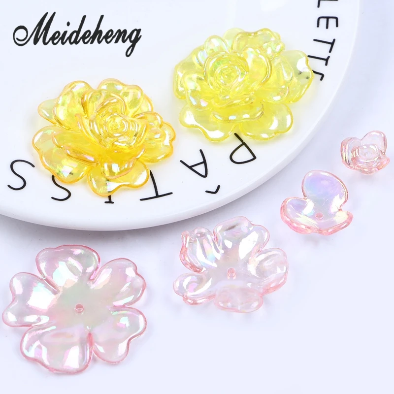 Acrylic Flower Space Beads for Jewelry Making Transparent AB Color Necklace DIY Collocation Hair Accessory Table lamp |