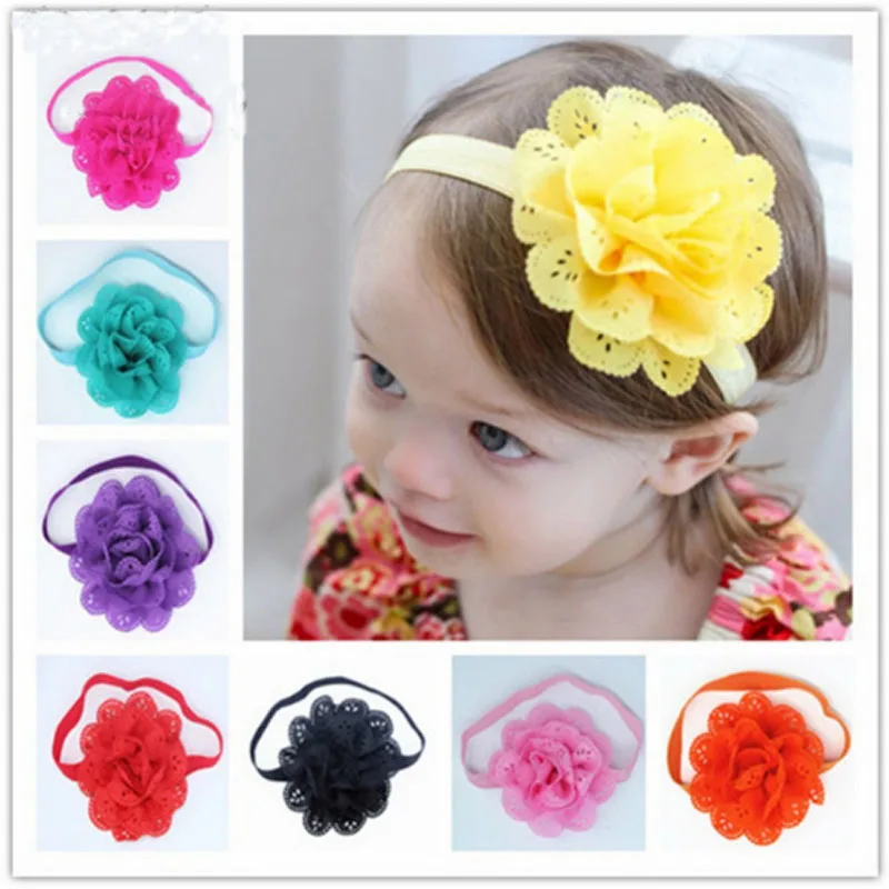 

Fancy Kids Headband European American Style Korean Mesh Elastic Children's Hairband Baby Colorful Flower Cute Hair Accessories